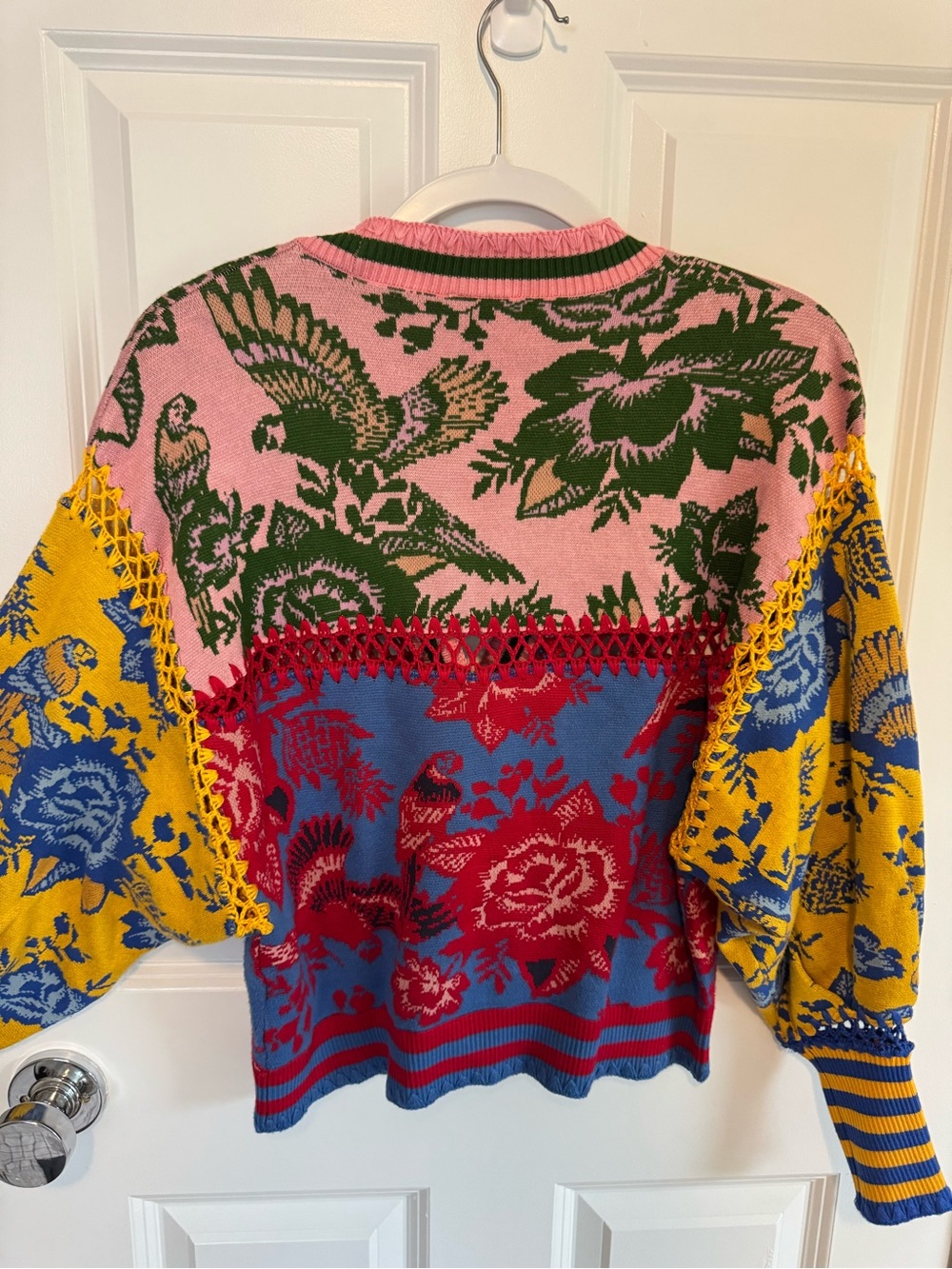 Farm Rio Flora de Renda Patchwork Knit Cardigan - Picture 3 of 4